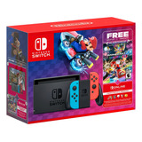 Console Nintendo Switch Neon Red Blue Mario Kart 8 Deluxe 3 Meses De Assinatura Nintendo Switch Online