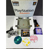Console Playstation 1 Fat Cinza Destravado Funcionando Faço 910 Ps1 Na Caixa Com Isopor Resident Evil Em Português 