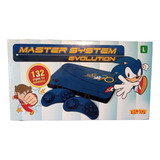 Console Tectoy Sega Master System Evolution Standard Cor Azul   Com 2 Controles  Novo  Testado  3 Meses De Garantia Com O Fabricande