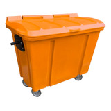 Container Para Lixo 500 Litros Sem Pedal Laranja