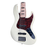 Contra Baixo Tagima Tjb5 Jazz Bass 5 Cordas Branco Vintage