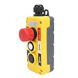 CONTROLADOR DE TALHA DE GUINDASTE INTERRUPTOR DE BOTÃO RESISTENTE À ÁGUA 2 CHAVES IP68 CONTROLE REMOTO INDUSTRIAL COM PARADA DE EMERGÊNCIA PARA CONTROLE DE AUTOMAÇÃO