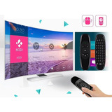 Controle Air Mouse Mini Teclado Smart Tv Videogame Pc Tvbox Cor Do Teclado Preto