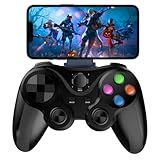 Controle Bluetooth Para Celular IOS Android PC Suporte Integrado Gamepad Recarregável Com Joystick Ergonômico Compatível Com Smart TVs Jogos Mobile Ideal Para Jogos E Aplicativos G7 Preto 