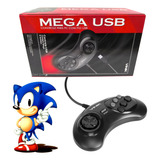 Controle Com Fio Usb Joystick Mega Drive Retrô Para Pc Mac
