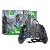 Controle Com Fio Xbox One Pc Skin Preto Translucido Led