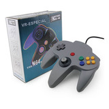 Controle Compatível Nintendo 64 Manete N64 Joystick Cinza