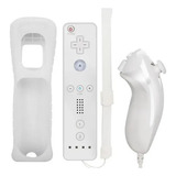 Controle Compatível Nintendo Wii Mote E Nunchuk Capa Branco