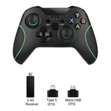 Controle Compatível Xbox One E Pc Wireless 2 4 Com Receptor Cor Preto