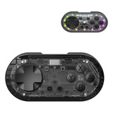 Controle Gamepad Mini Para Nintendo Switch Com Luzes Rgb Cor Preto transparente