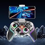 Controle Para Celular Bluetooth Compatível Com Android-IOS E PC Equipado Com Gatilhos Hall-função Turbo-iluminação RGB 8 Efeitos-motores De Vibração-dois Botões Programáveis-controle Ipega -cinza-