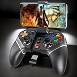 Controle Para Celular Bluetooth Gamepad Compatível Com PC-PS3-PS4-Nintendo Switch Alta Precisão Com 4 Botões LED Retroiluminados E Vibração Suporte Turbo E Botões Programáveis Design Ergonômico Com Acabamento Em Silicone Antideslizante