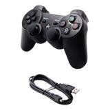 Controle Ps3 Compatível Dual Shock Wirelless Cabo Cor Preto