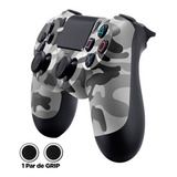Controle Ps4 Sem Fio Manete Compatível Com Ps4 E Pc Cor Cinza Camuflado
