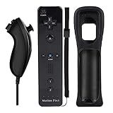 Controle Remoto Wii Nunchuck Com Motion Plus Compatível Com Wii E Wii U Console Controle Remoto Wii Com Função De Choque Preto 