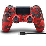 Controle Sem Fio Camuflado Dual Vibration Para Joystick De Jogo Para PS4 Slim Pro PC Compatível Com PS4 Vermelho 