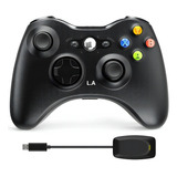 Controle Sem Fio Compatível Para Xbox 360 Pc 2 Em 1 Wirelles Cor Preto