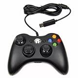 Controle Usb Com Fio Para Xbox 360- CompatIvel Com Computador Notebook Slim E PC Windows 7-8-10- Joystick Preto