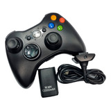 Controle Video Game Xbox 360 Pc Sem Fio Fonte E Carregador