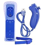 Controle Wii Remote Plus   Nunchuck Para Nintendo Wii E Nintendo Wii U Azul Escuro