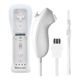 Controle Wii Remote Plus Nunchuk Compatível Nintendo Wii u Cor Branco
