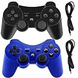 Controles PS3 Para PlayStation 3 Dualshock 6 Eixos Bluetooth Sem Fio Remoto Gaming Joystick Inclui Cabo USB Black And Blue