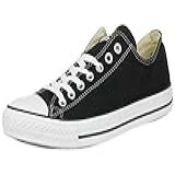 Converse Chuck Taylor All Low Top Star-Preto Monocrom Tico-Tamanho Run AS1-Sz-3-5- Preto- 5-5 Women-3-5 Men