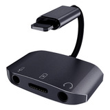 Conversor 3 Em 1 Para iPhone Microfone Adaptador De Fone D