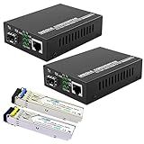 Conversor De Mídia SFP Módulo Transceptor De Fibra óptica Gigabit 20KM 1000 Mbps RJ45 Para Fibra óptica 1sfp1E Switch 1 Porta LC 2PCS