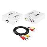 Conversor HDMI Para RCA- HDMI Para AV- Mini Conversor Adaptador HDMI Para RCA Áudio 1080p HDMI Para Caixa Adaptadora De áudio E Vídeo Analógico Composto Para TV Mais Antiga - Cabo