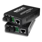 Conversor Mídia Fibra Óptica Par A b Gigabit 1000 Mbps Rj 45