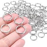 CooBigo 100 Pcs 5 8 Pequeno Anel Dividido Para Chaveiros Argolas Duplas Redondas Divididas Argolas De Salto Jóias Fabricação Metal Pequenos Chaveiros Para Coleira De Animais De Estimação Etiquetas