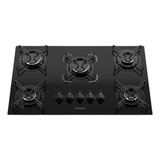 Cooktop 5 Bocas À Gás Itatiaia Essencial Vidro Preto Bivolt