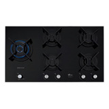 Cooktop 5 Bocas Fischer Tripla Chama Infinity Mesa Vidro Cor Preto Bivolt