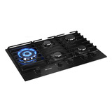 Cooktop 5 Bocas Mueller Mcg5bm Mesa De Vidro Tripla Chama Super Automático Preto Bivolt