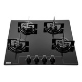 Cooktop A Gás 4 Bocas Glass 59x52 Bivolt Vidro Preto Franke
