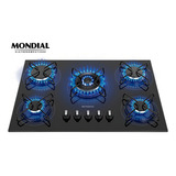 Cooktop A Gás 5 Bocas Mondial Preto inox Bivolt Ctg 03