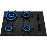 Cooktop A Gás Mueller 4 Bocas Tripla Chama Preto Mcg134bg1 127v 220v