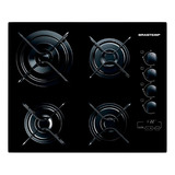 Cooktop A Gás Vidro Timer Touch 4 Bocas 49x59cm Brastemp