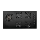Cooktop Brastemp 5 Bocas Gás Automático Brbdt85aeuna Bivolt Cor Preto 110v 220v