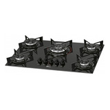 Cooktop Fischer 5 Bocas Tripla Chama Fit Line Gás Mesa Vidro