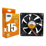 Cooler Fan 80x80x25 8cm 80mm Ventoinha Gabinete Dx 8c Kit 15