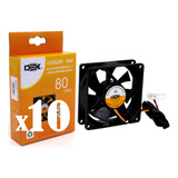 Cooler Fan Preto 80x80x25 8cm Gabinete Ventoinha Dx 8c C 10