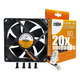 Cooler Fan Preto 80x80x25 8cm Gabinete Ventoinha Dx 8c C 20