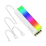 COOLMOON DISSIPADOR DE CALOR SSD NVME M 2 BRANCO LED ARGB 5V 3 PINOS M2 2280 ALUMÍNIO COM LEDS