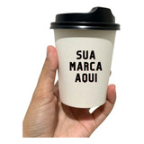 Copo 240 Ml Em Papel Com Tampa Preta Personálizado 200 Un