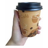 Copo 240 Ml Para Café Com Tampa Preta Pacote Com 200 Unid