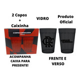 Copo Americano De Vidro Preto Fosco Flamengo 190ml C 2uni Cor Flamengo Preto