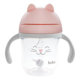 Copo Bebê E Infantil Com Alça E Canudo Buba Cor Rosa claro