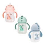 Copo Bebê Infantil Dino Alça Removível Canudo Silicone Buba